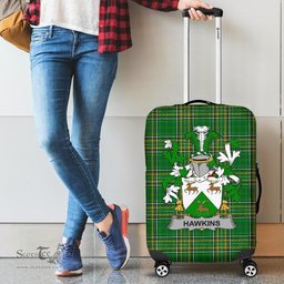 Irish Hawkins or Haughan Coat of Arms Family Crest Ireland Luggage Cover Irish National Tartan Irish County Luggage Cover