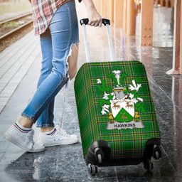 Irish Hawkins or Haughan Coat of Arms Family Crest Ireland Luggage Cover Irish National Tartan Irish County Luggage Cover