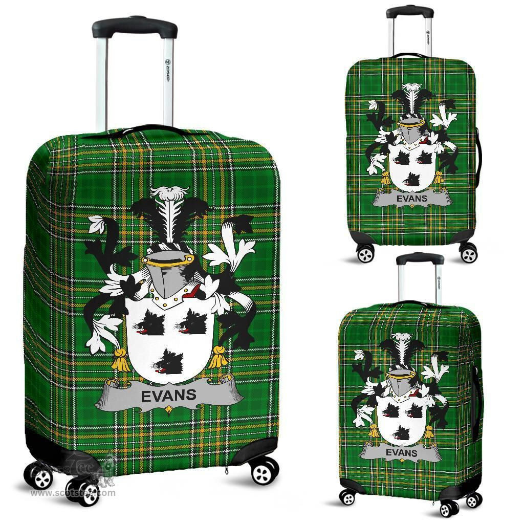 Irish Evans Coat of Arms Family Crest Ireland Luggage Cover Irish National Tartan Irish County Luggage Cover