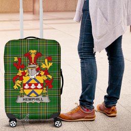 Irish Hemphill Coat of Arms Family Crest Ireland Luggage Cover Irish National Tartan Irish County Luggage Cover