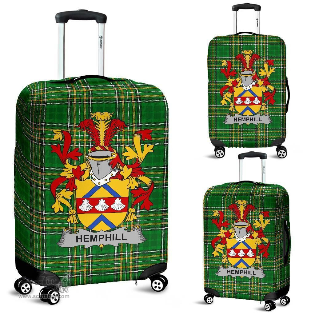 Irish Hemphill Coat of Arms Family Crest Ireland Luggage Cover Irish National Tartan Irish County Luggage Cover