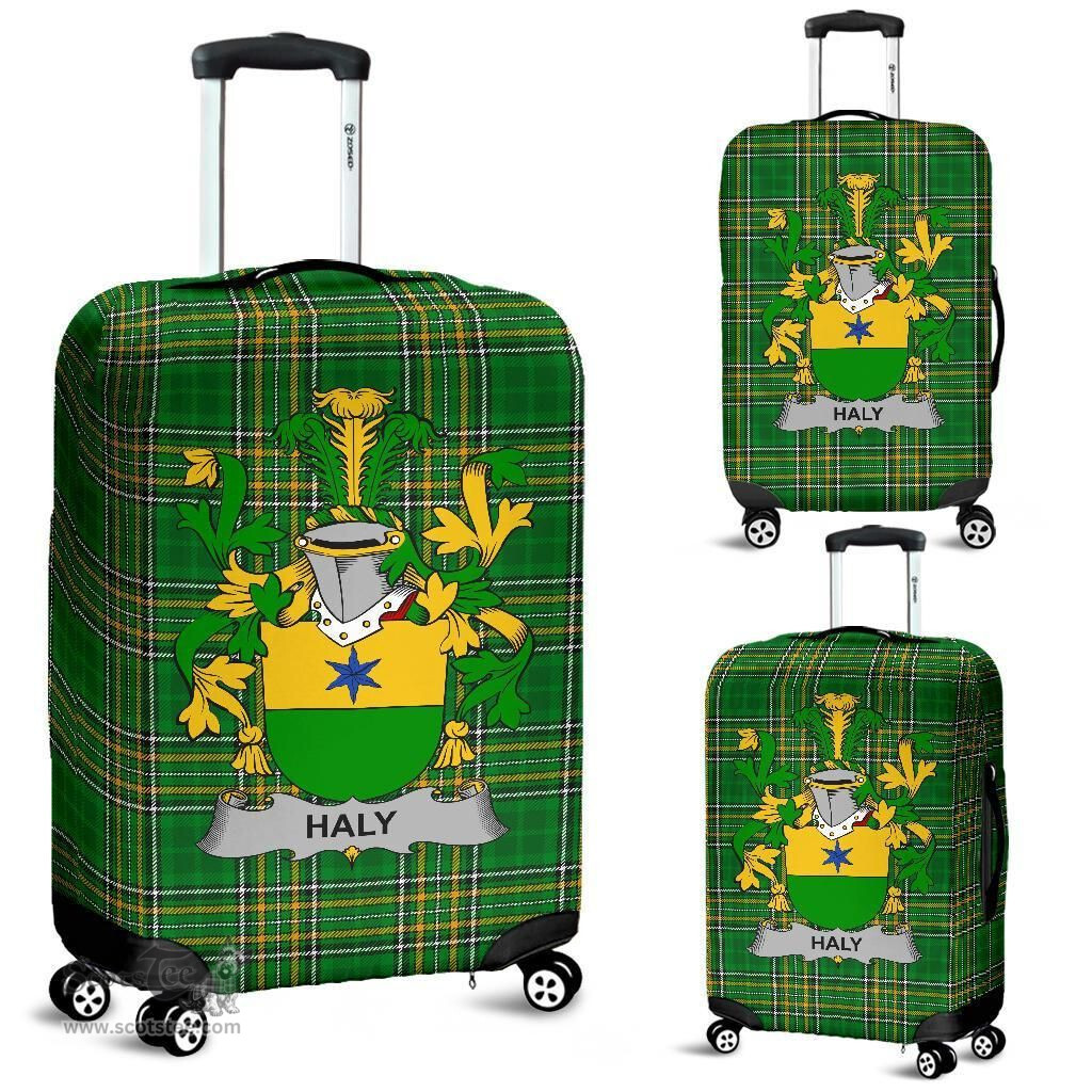 Irish Haly or O'Haly Coat of Arms Family Crest Ireland Luggage Cover Irish National Tartan Irish County Luggage Cover