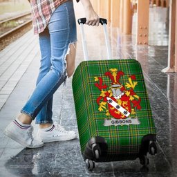 Irish Gibbons or McGibbons Coat of Arms Family Crest Ireland Luggage Cover Irish National Tartan Irish County Luggage Cover