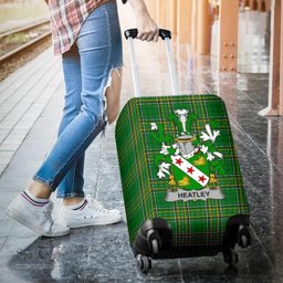 Irish Heatley Coat of Arms Family Crest Ireland Luggage Cover Irish National Tartan Irish County Luggage Cover