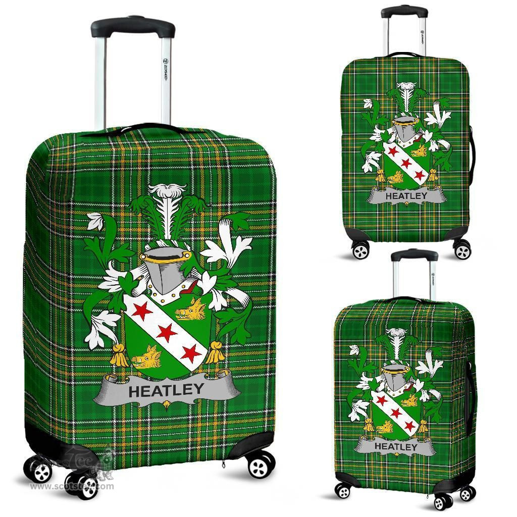 Irish Heatley Coat of Arms Family Crest Ireland Luggage Cover Irish National Tartan Irish County Luggage Cover