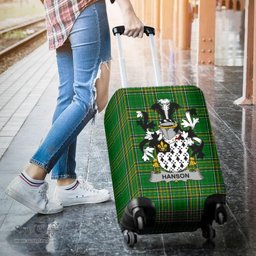 Irish Hanson or O'Hanson Coat of Arms Family Crest Ireland Luggage Cover Irish National Tartan Irish County Luggage Cover