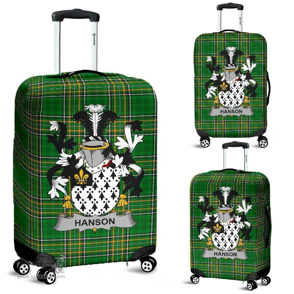 Irish Hanson or O'Hanson Coat of Arms Family Crest Ireland Luggage Cover Irish National Tartan Irish County Luggage Cover