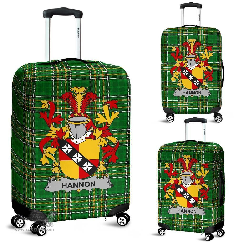 Irish Hannon or O'Hannon Coat of Arms Family Crest Ireland Luggage Cover Irish National Tartan Irish County Luggage Cover