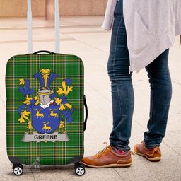 Irish Greene Coat of Arms Family Crest Ireland Luggage Cover Irish National Tartan Irish County Luggage Cover