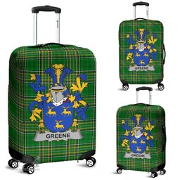 Irish Greene Coat of Arms Family Crest Ireland Luggage Cover Irish National Tartan Irish County Luggage Cover