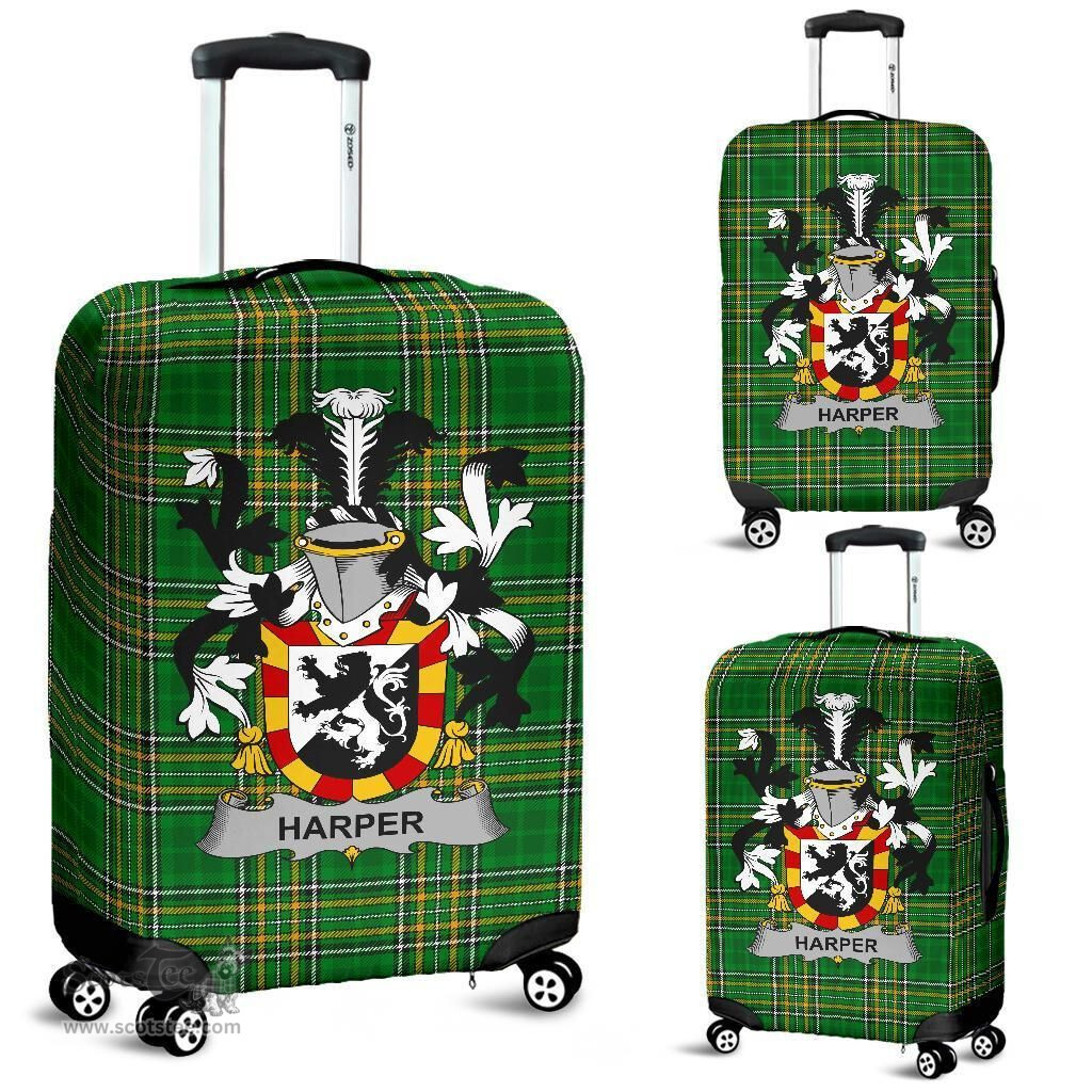 Irish Harper Coat of Arms Family Crest Ireland Luggage Cover Irish National Tartan Irish County Luggage Cover