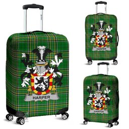 Irish Harper Coat of Arms Family Crest Ireland Luggage Cover Irish National Tartan Irish County Luggage Cover
