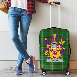 Irish Begg Coat of Arms Family Crest Ireland Luggage Cover Irish National Tartan Irish County Luggage Cover