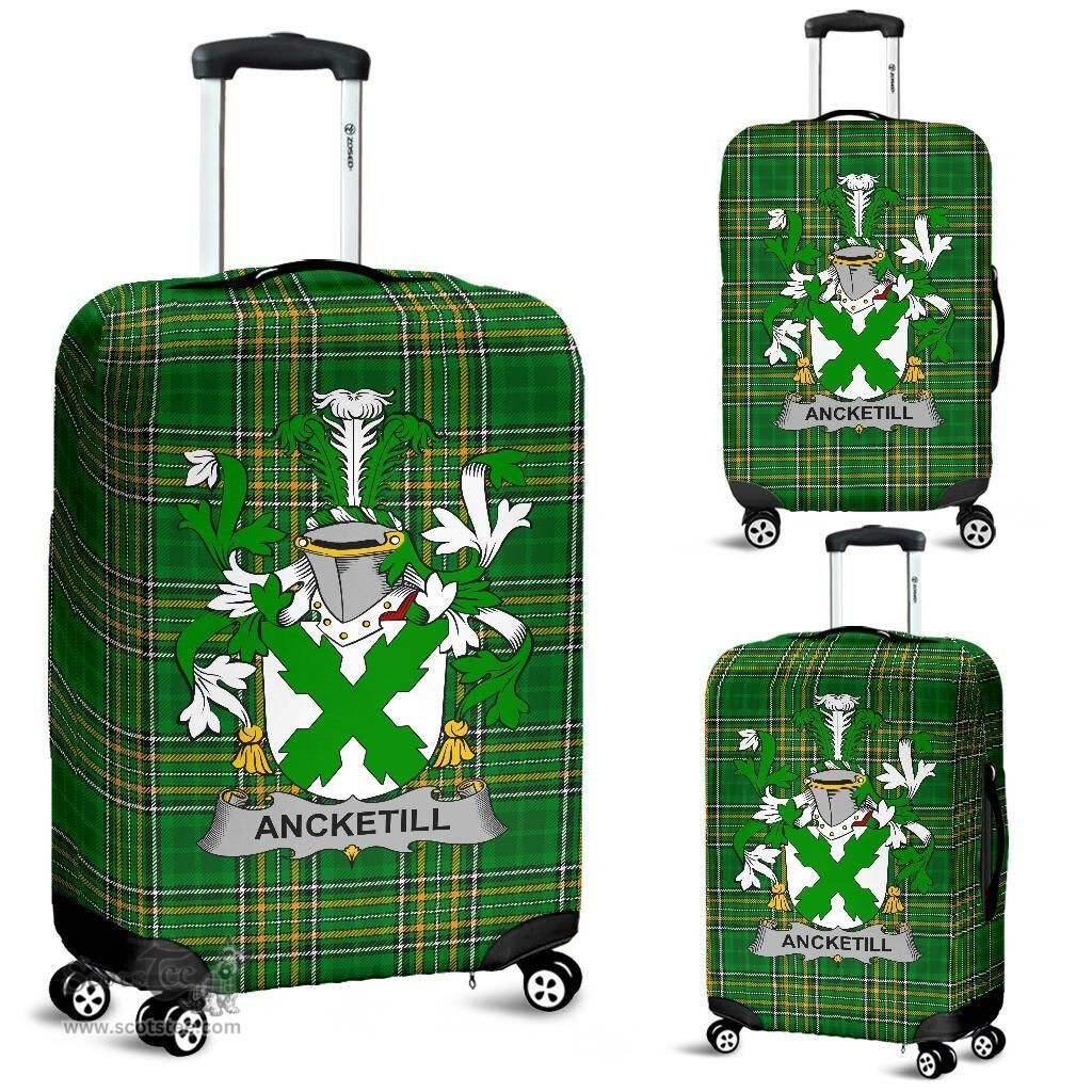 Irish Ancketill Coat of Arms Family Crest Ireland Luggage Cover Irish National Tartan Irish County Luggage Cover