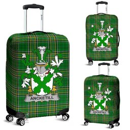 Irish Ancketill Coat of Arms Family Crest Ireland Luggage Cover Irish National Tartan Irish County Luggage Cover