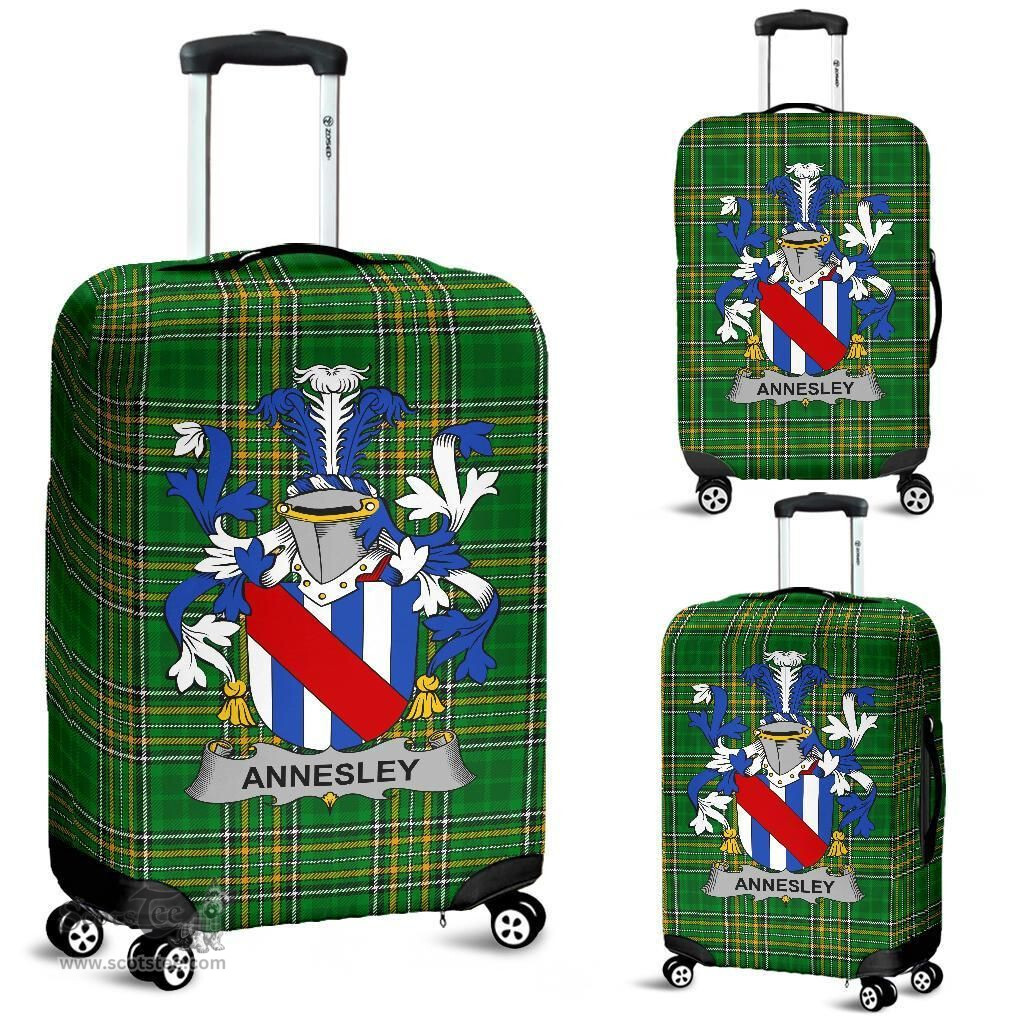 Irish Annesley Coat of Arms Family Crest Ireland Luggage Cover Irish National Tartan Irish County Luggage Cover