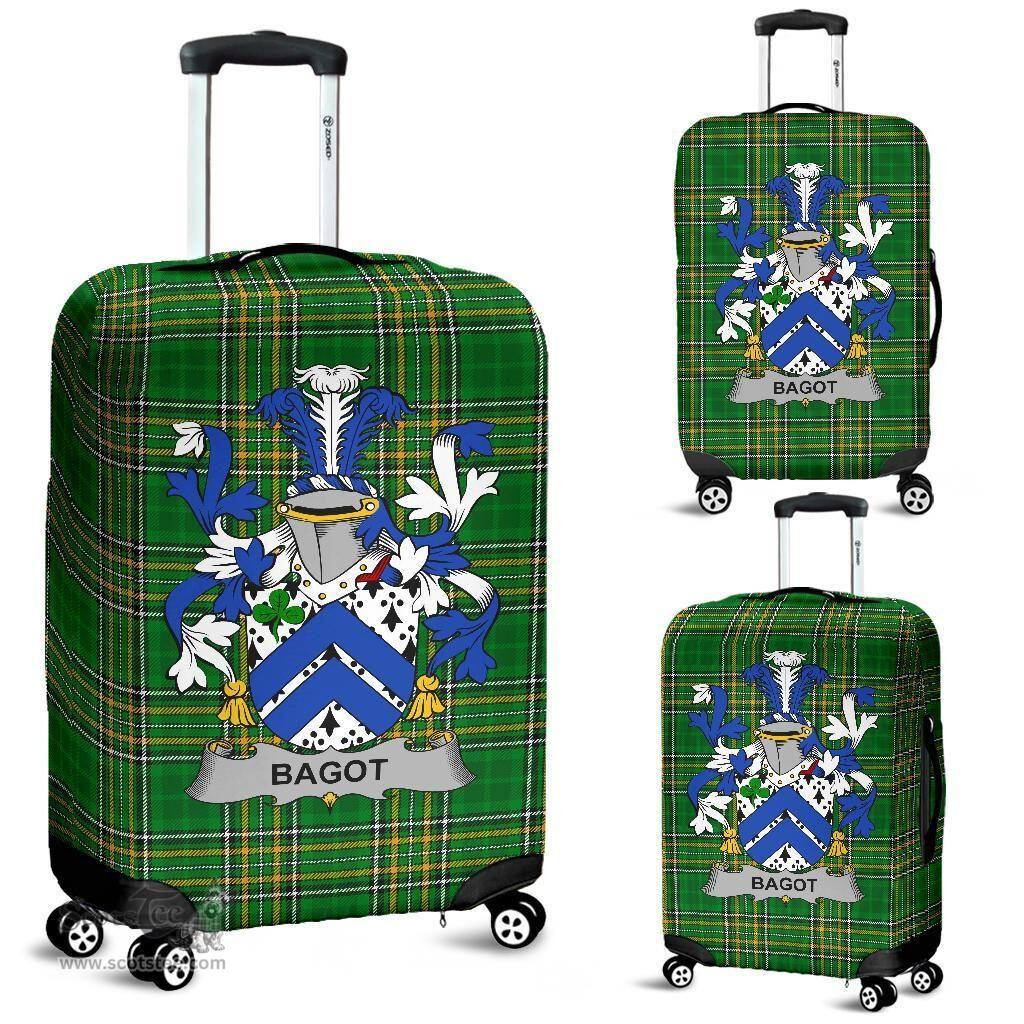 Irish Bagot Coat of Arms Family Crest Ireland Luggage Cover Irish National Tartan Irish County Luggage Cover