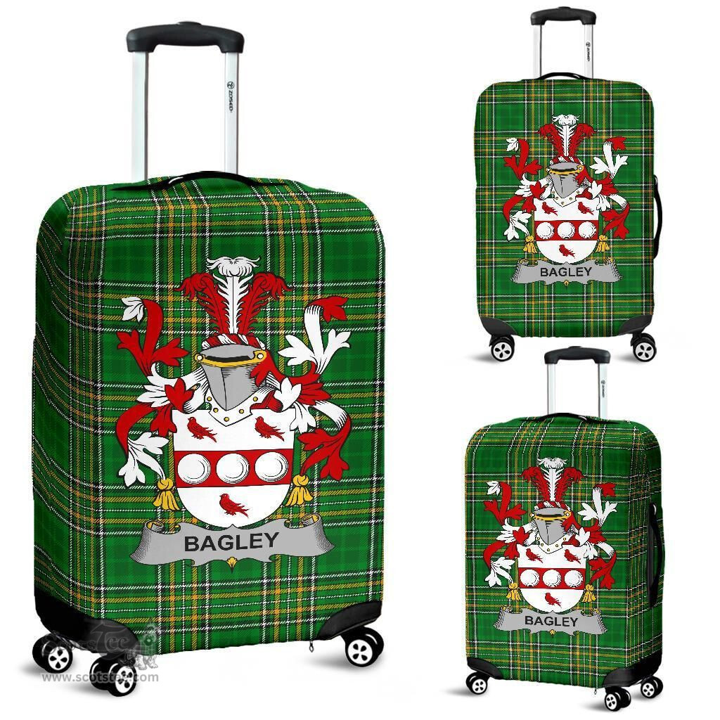 Irish Bagley or Begley Coat of Arms Family Crest Ireland Luggage Cover Irish National Tartan Irish County Luggage Cover