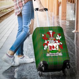 Irish Donlevy or O'Donlevy Coat of Arms Family Crest Ireland Luggage Cover Irish National Tartan Irish County Luggage Cover