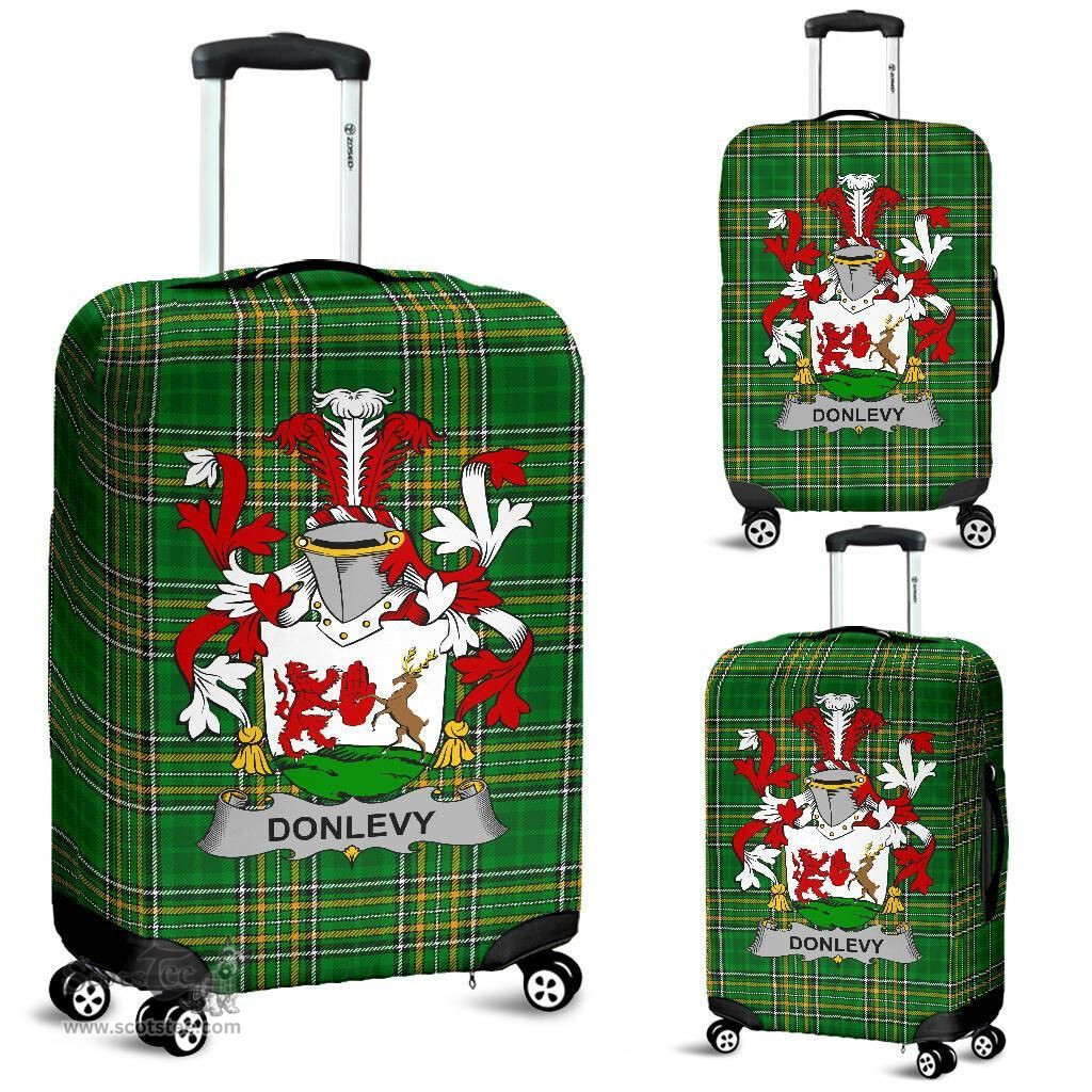 Irish Donlevy or O'Donlevy Coat of Arms Family Crest Ireland Luggage Cover Irish National Tartan Irish County Luggage Cover