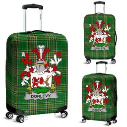 Irish Donlevy or O'Donlevy Coat of Arms Family Crest Ireland Luggage Cover Irish National Tartan Irish County Luggage Cover
