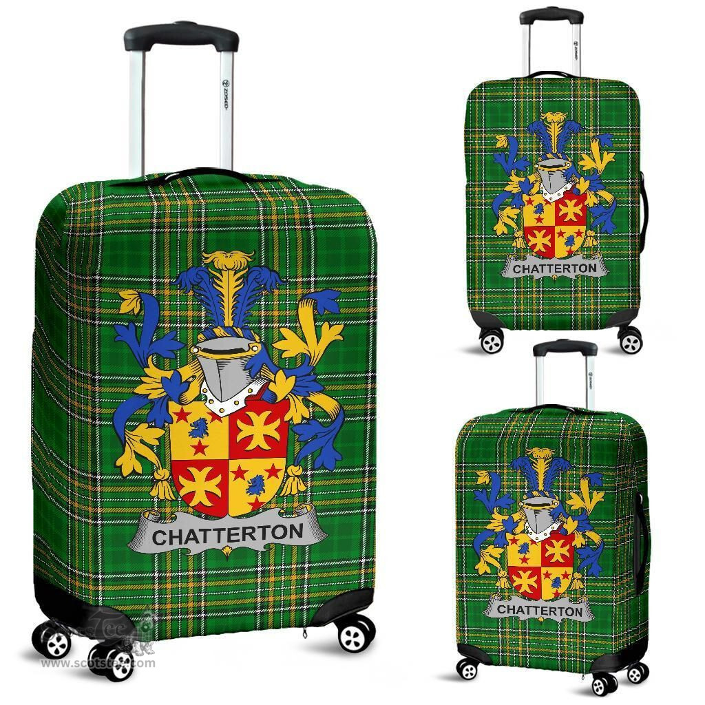Irish Chatterton Coat of Arms Family Crest Ireland Luggage Cover Irish National Tartan Irish County Luggage Cover