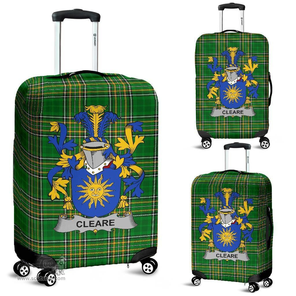 Irish Cleare Coat of Arms Family Crest Ireland Luggage Cover Irish National Tartan Irish County Luggage Cover
