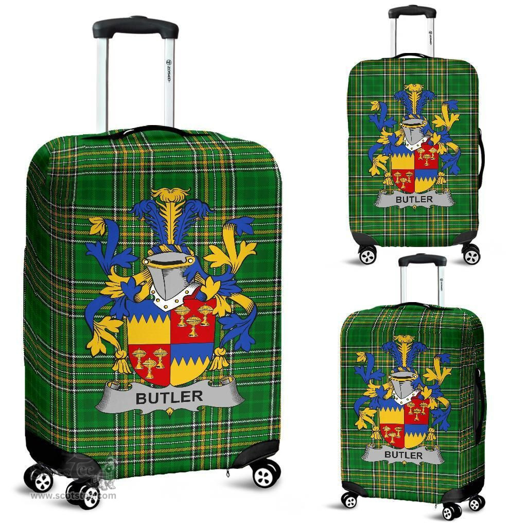 Irish Butler Coat of Arms Family Crest Ireland Luggage Cover Irish National Tartan Irish County Luggage Cover