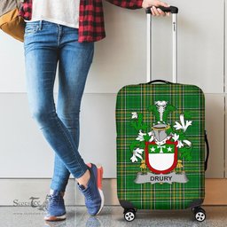 Irish Drury or McDrury Coat of Arms Family Crest Ireland Luggage Cover Irish National Tartan Irish County Luggage Cover