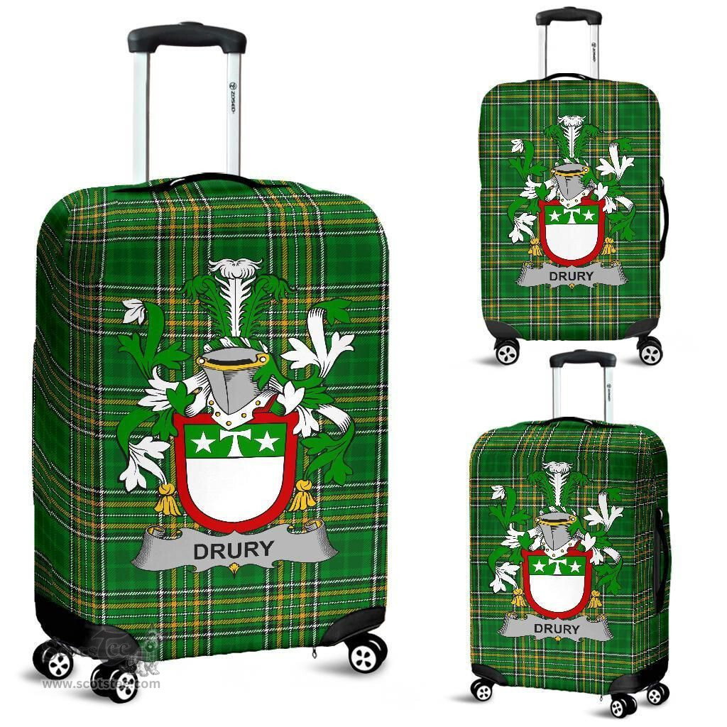 Irish Drury or McDrury Coat of Arms Family Crest Ireland Luggage Cover Irish National Tartan Irish County Luggage Cover