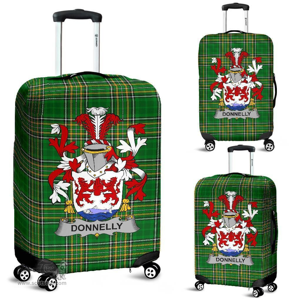 Irish Donnelly or O'Donnelly Coat of Arms Family Crest Ireland Luggage Cover Irish National Tartan Irish County Luggage Cover