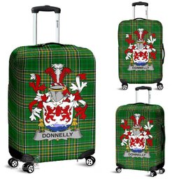 Irish Donnelly or O'Donnelly Coat of Arms Family Crest Ireland Luggage Cover Irish National Tartan Irish County Luggage Cover