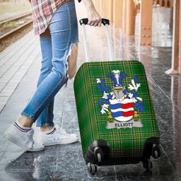Irish Elliott Coat of Arms Family Crest Ireland Luggage Cover Irish National Tartan Irish County Luggage Cover