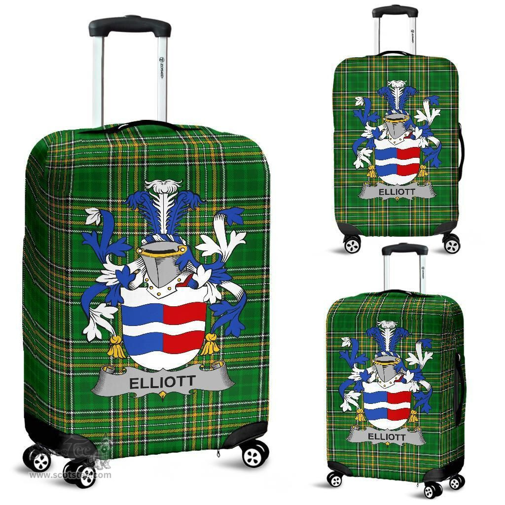Irish Elliott Coat of Arms Family Crest Ireland Luggage Cover Irish National Tartan Irish County Luggage Cover