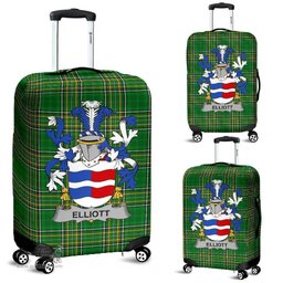 Irish Elliott Coat of Arms Family Crest Ireland Luggage Cover Irish National Tartan Irish County Luggage Cover