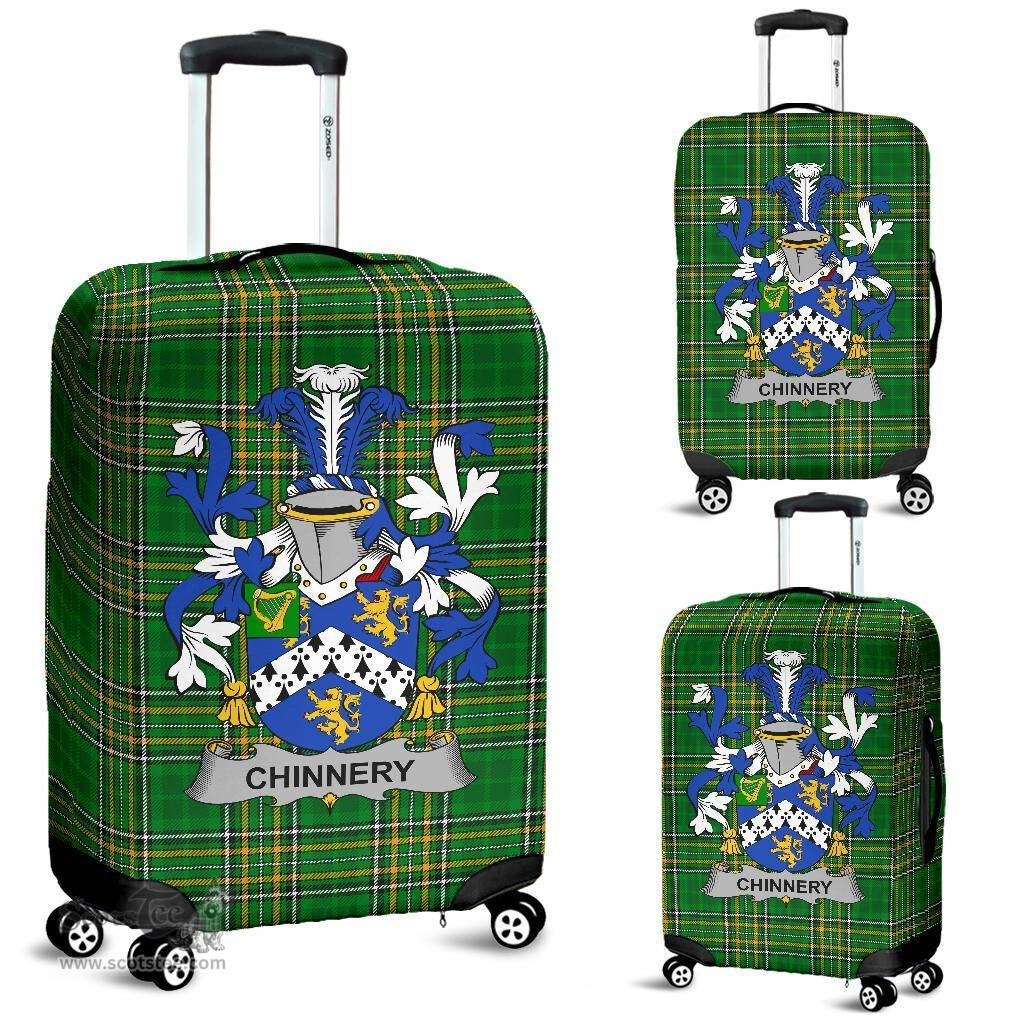 Irish Chinnery Coat of Arms Family Crest Ireland Luggage Cover Irish National Tartan Irish County Luggage Cover