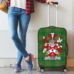 Irish Carr Coat of Arms Family Crest Ireland Luggage Cover Irish National Tartan Irish County Luggage Cover