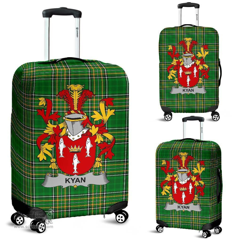 Irish Kyan or O'Kyan Coat of Arms Family Crest Ireland Luggage Cover Irish National Tartan Irish County Luggage Cover