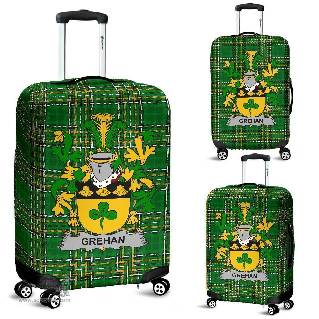 Irish Grehan or O'Greaghan Coat of Arms Family Crest Ireland Luggage Cover Irish National Tartan Irish County Luggage Cover