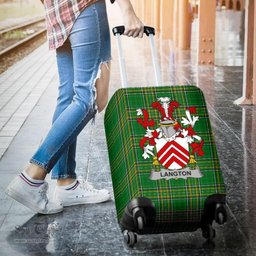 Irish Langton Coat of Arms Family Crest Ireland Luggage Cover Irish National Tartan Irish County Luggage Cover