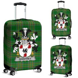 Irish Godfrey (of Bushfield) Coat of Arms Family Crest Ireland Luggage Cover Irish National Tartan Irish County Luggage Cover