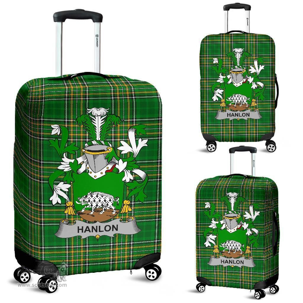 Irish Hanlon or O'Hanlon Coat of Arms Family Crest Ireland Luggage Cover Irish National Tartan Irish County Luggage Cover