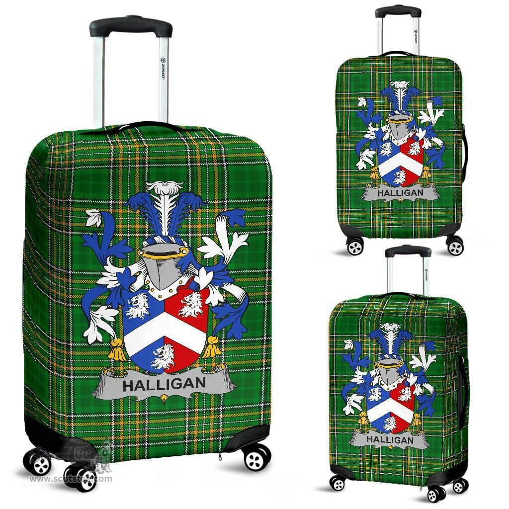 Irish Halligan or O'Halligan Coat of Arms Family Crest Ireland Luggage Cover Irish National Tartan Irish County Luggage Cover