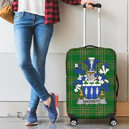 Irish Hackett Coat of Arms Family Crest Ireland Luggage Cover Irish National Tartan Irish County Luggage Cover