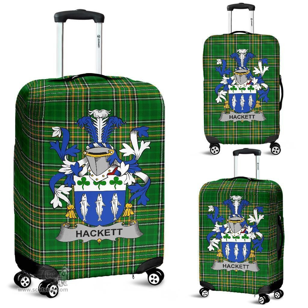 Irish Hackett Coat of Arms Family Crest Ireland Luggage Cover Irish National Tartan Irish County Luggage Cover