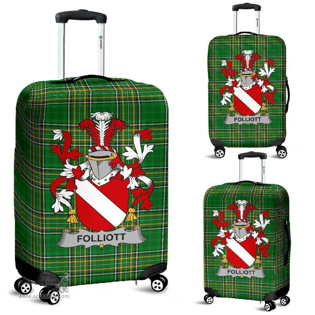 Irish Folliott Coat of Arms Family Crest Ireland Luggage Cover Irish National Tartan Irish County Luggage Cover