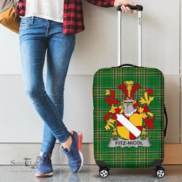 Irish Fitz-Nicol Coat of Arms Family Crest Ireland Luggage Cover Irish National Tartan Irish County Luggage Cover