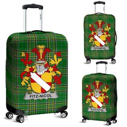 Irish Fitz-Nicol Coat of Arms Family Crest Ireland Luggage Cover Irish National Tartan Irish County Luggage Cover