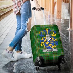 Irish James Coat of Arms Family Crest Ireland Luggage Cover Irish National Tartan Irish County Luggage Cover