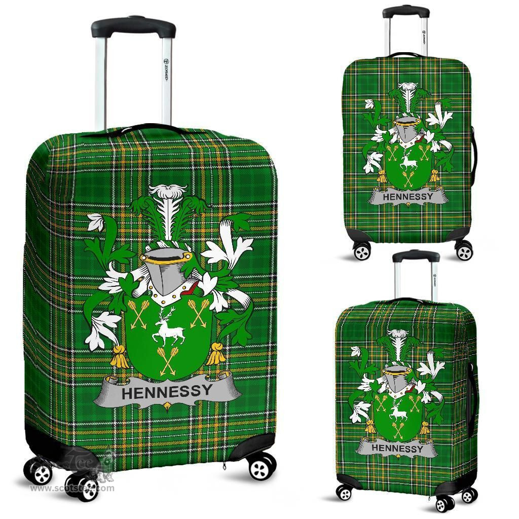 Irish Hennessy or O'Hennessy Coat of Arms Family Crest Ireland Luggage Cover Irish National Tartan Irish County Luggage Cover
